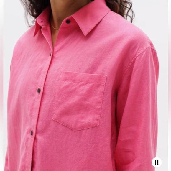 Athleta Retreat Linen Linen Button Down top. XL - Picture 4 of 14